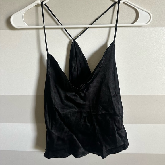Zara Black Satin Camisole tank top - Picture 5 of 7